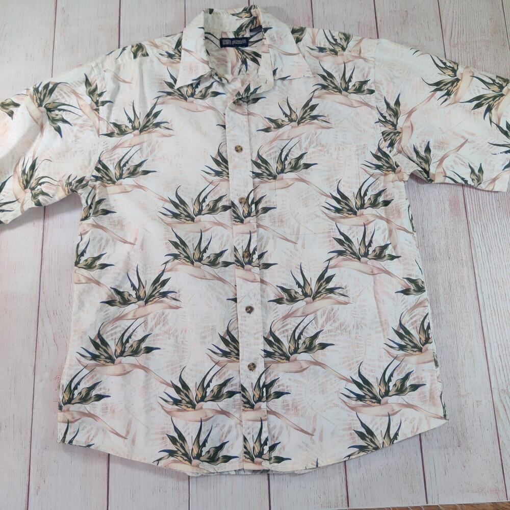 Faded Glory birds of paradise cotton Hawaiian shirt sz M